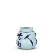 Jingdezhen Kalligraphie Porzellan kleiner Teebehälter blau-weiß