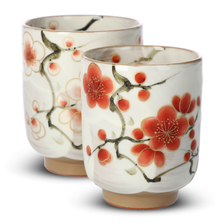 Teetassen Set Japan Tōan Ume Yunomi 2er Set