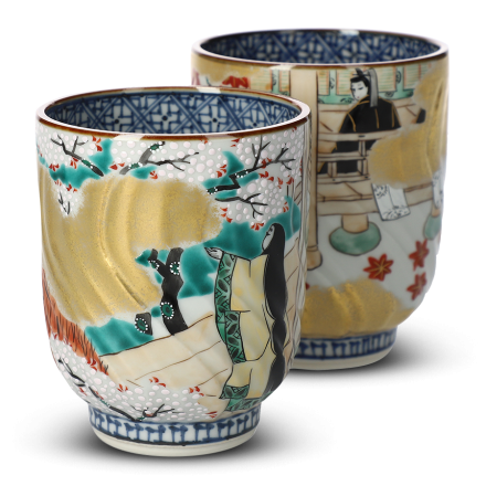Teetassen Set Japan Porzellan Ichiraku Genji-Monogatari