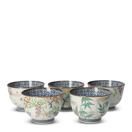 Japanese Teacup Set Porcelain Irodorikachō