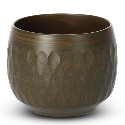 Teacup Tokoname Yusen Nerikomi Green