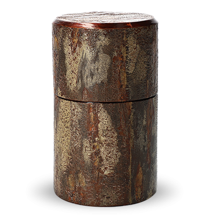 Tea Caddy Japan Natural Cherry Bark with Wooden Box