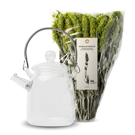 Thé Des Montagnes Mursalski + Théière En Verre Chinoise