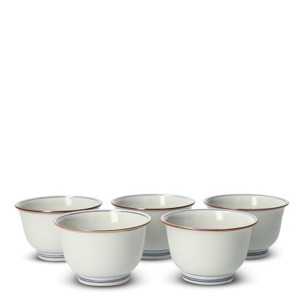 Tasse à thé japonaise en porcelaine coffret de 5 tasses Somekamon