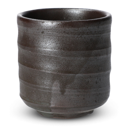 Japanese Clay Teacup Bizen Hiragata