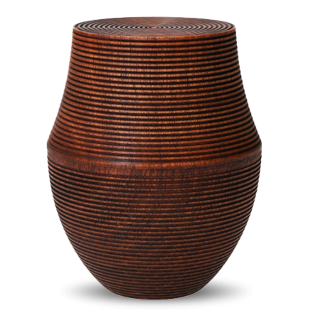 Japanese Wooden Gato Mikio Fuki Karmi Kama Tea Caddy
