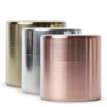 Ensemble de boîtes à thé Kaikado cuivre fer blanc laiton 3 x 40 g