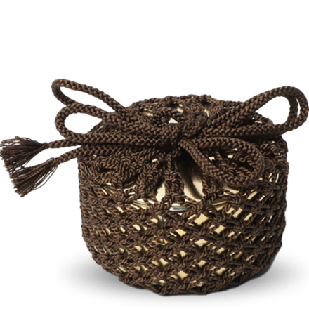 Tea Caddy Kaikado Brass 20g Silk Net Pouch