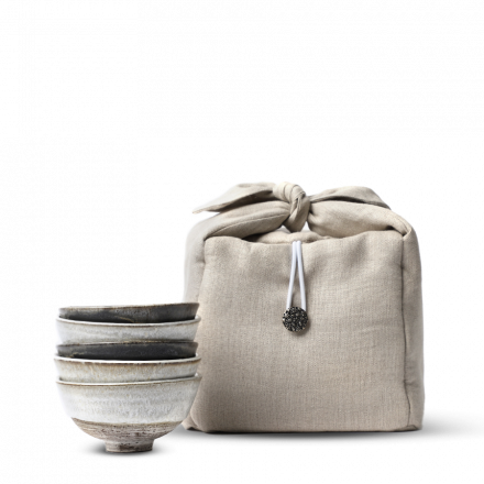 Petr Novak Yoshi En Tea Bowl Set White & Black Light Bag