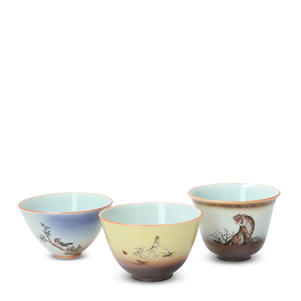 Jingdezhen Gongbi Handbemalte Porzelantasse Tiermotiv